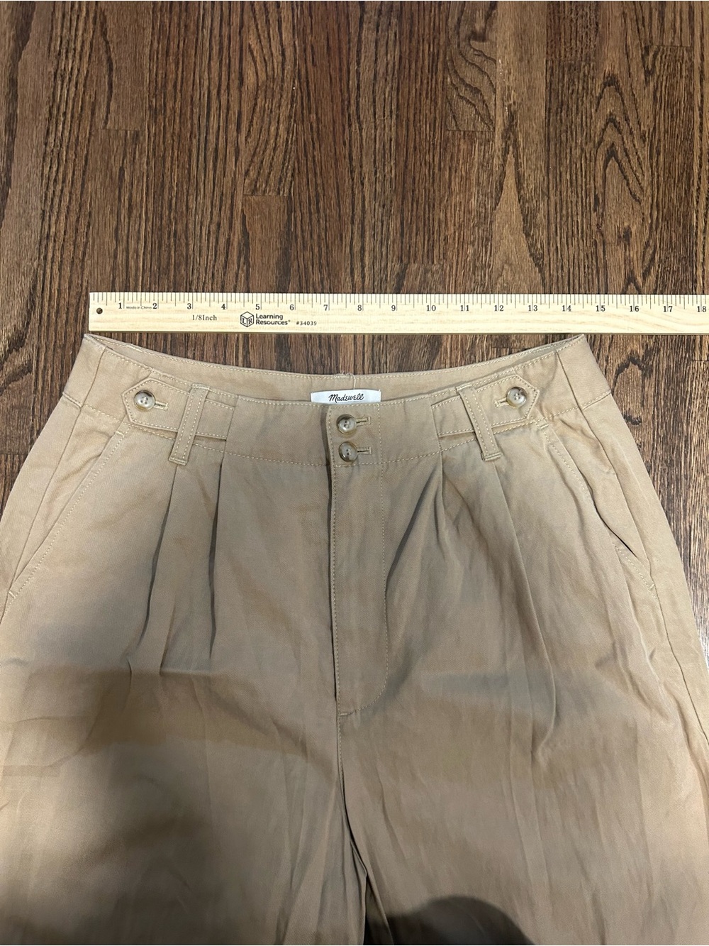Madewell Size 8 Khaki High Rise Wide Leg Pants - Picture 6 of 8